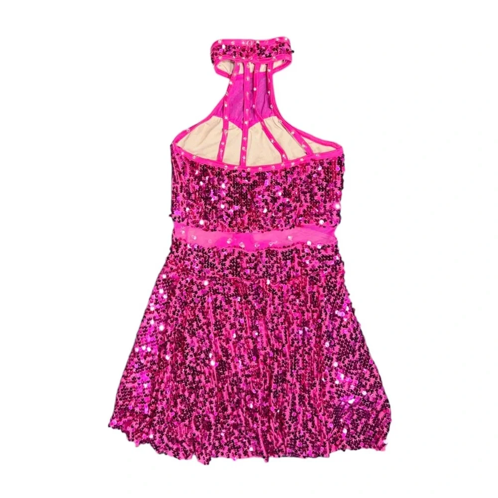 Weissman Showtime Can’t Turn You Loose Pink Sequin Dance Costume MC Jazz Tap